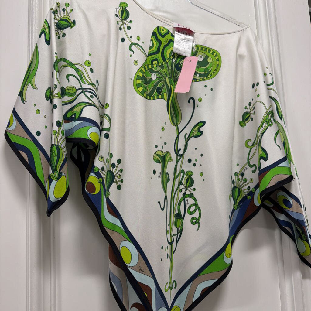 Multicolor Silk Poncho