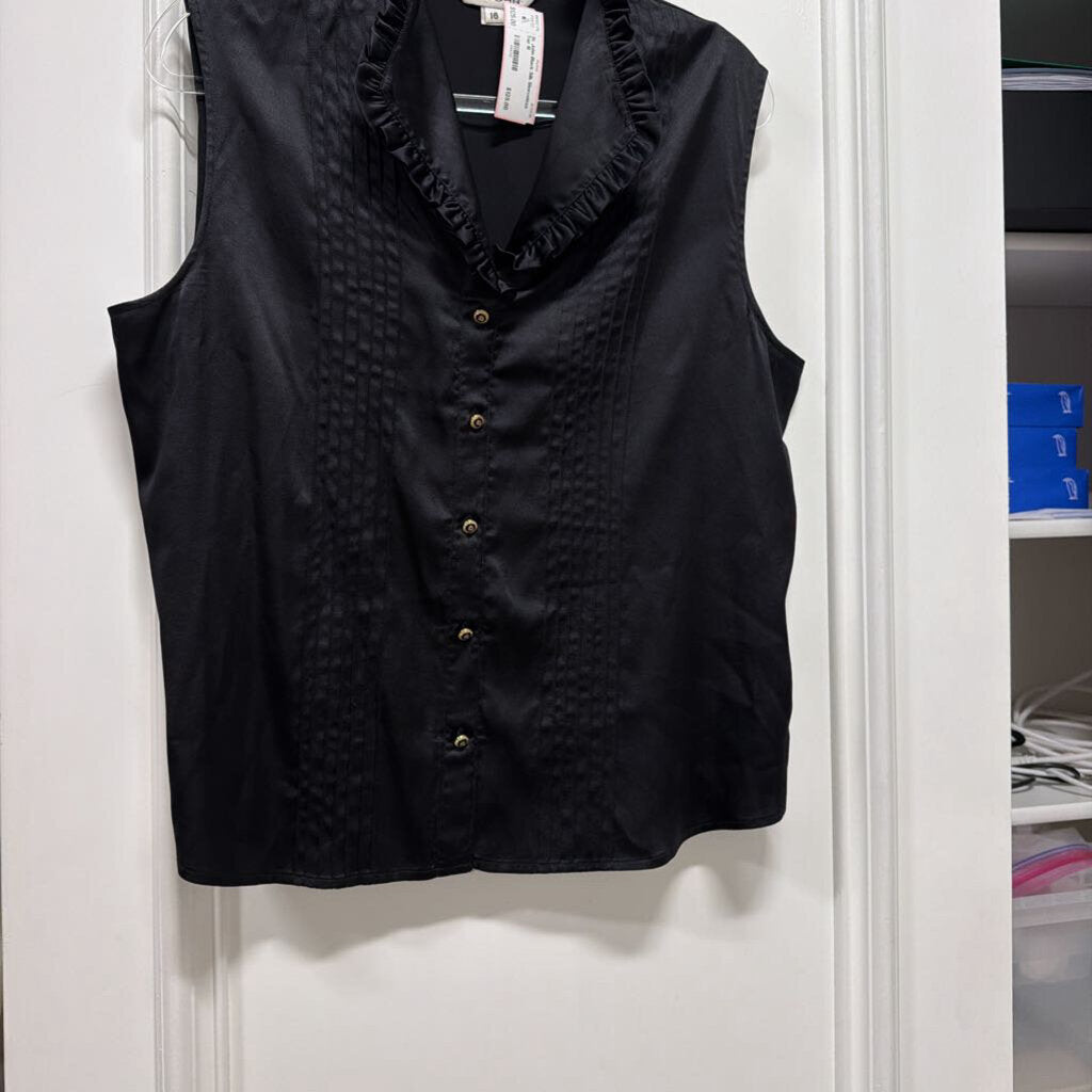 Black Silk Sleeveless Top