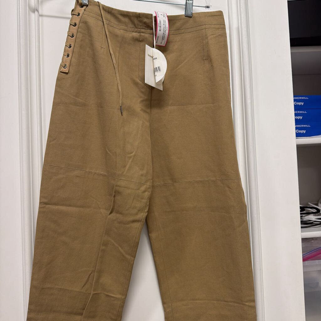 Camel High Waisted Lace Up Cotton Blend(NWT)