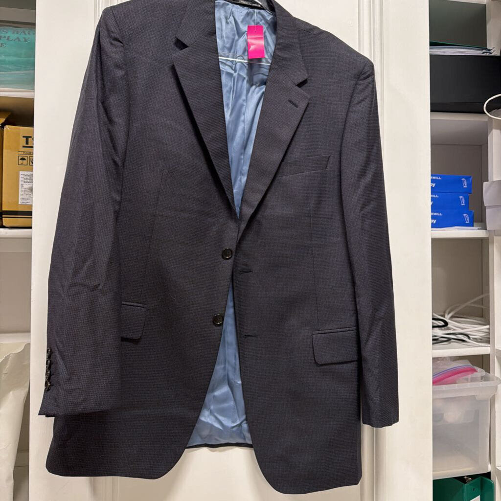 Grey Single Breasted Wool Two Button Closure