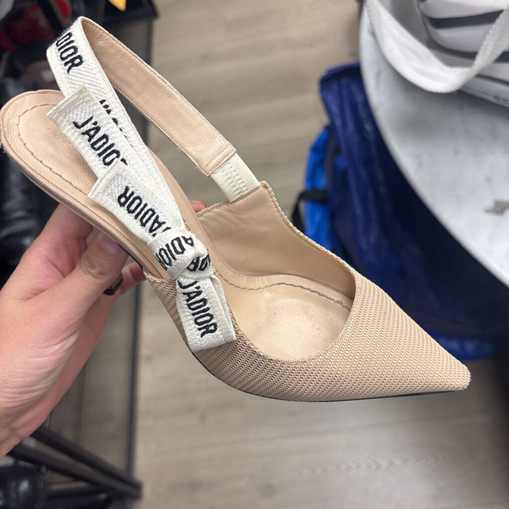 Beige J'Adior Sling Back Shoe