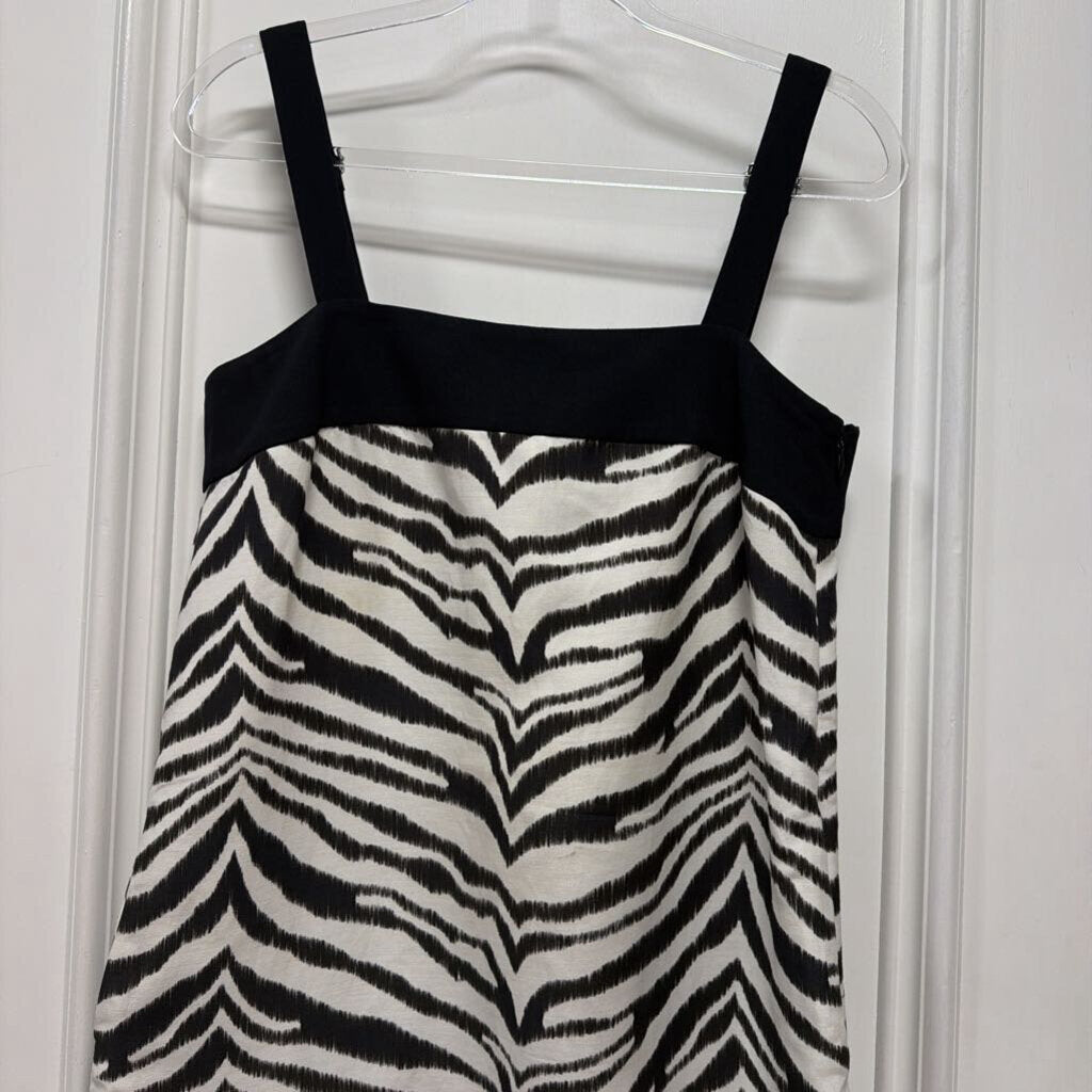 Zebra Print Cotton Blend Mini Dress