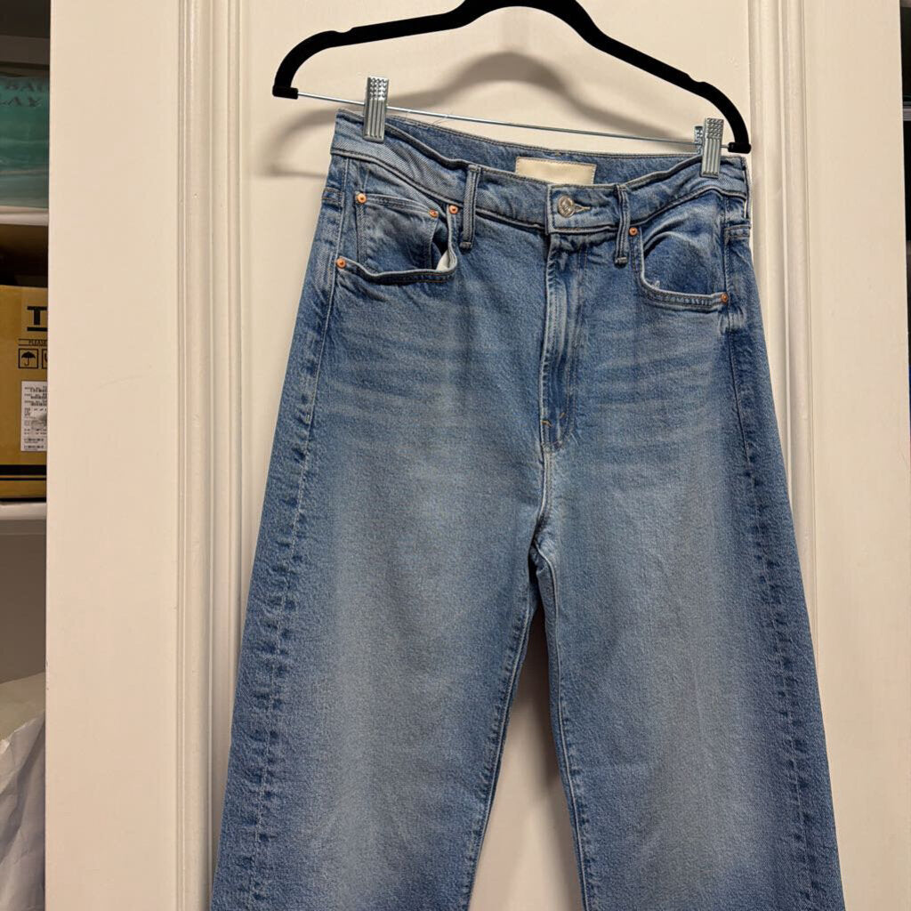 Light Wash Cotton High Rise Straight Jean