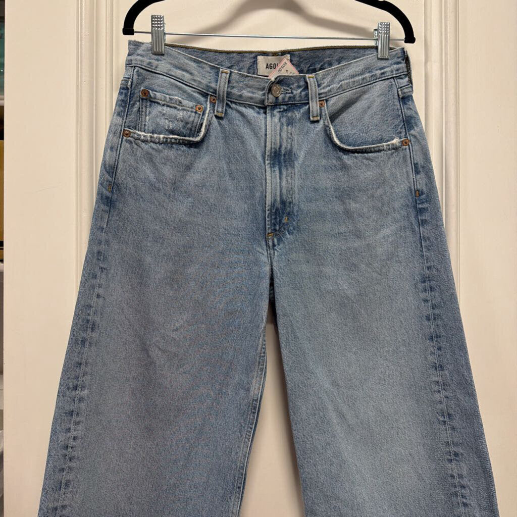 Light Wash Cotton Wide Leg Jean