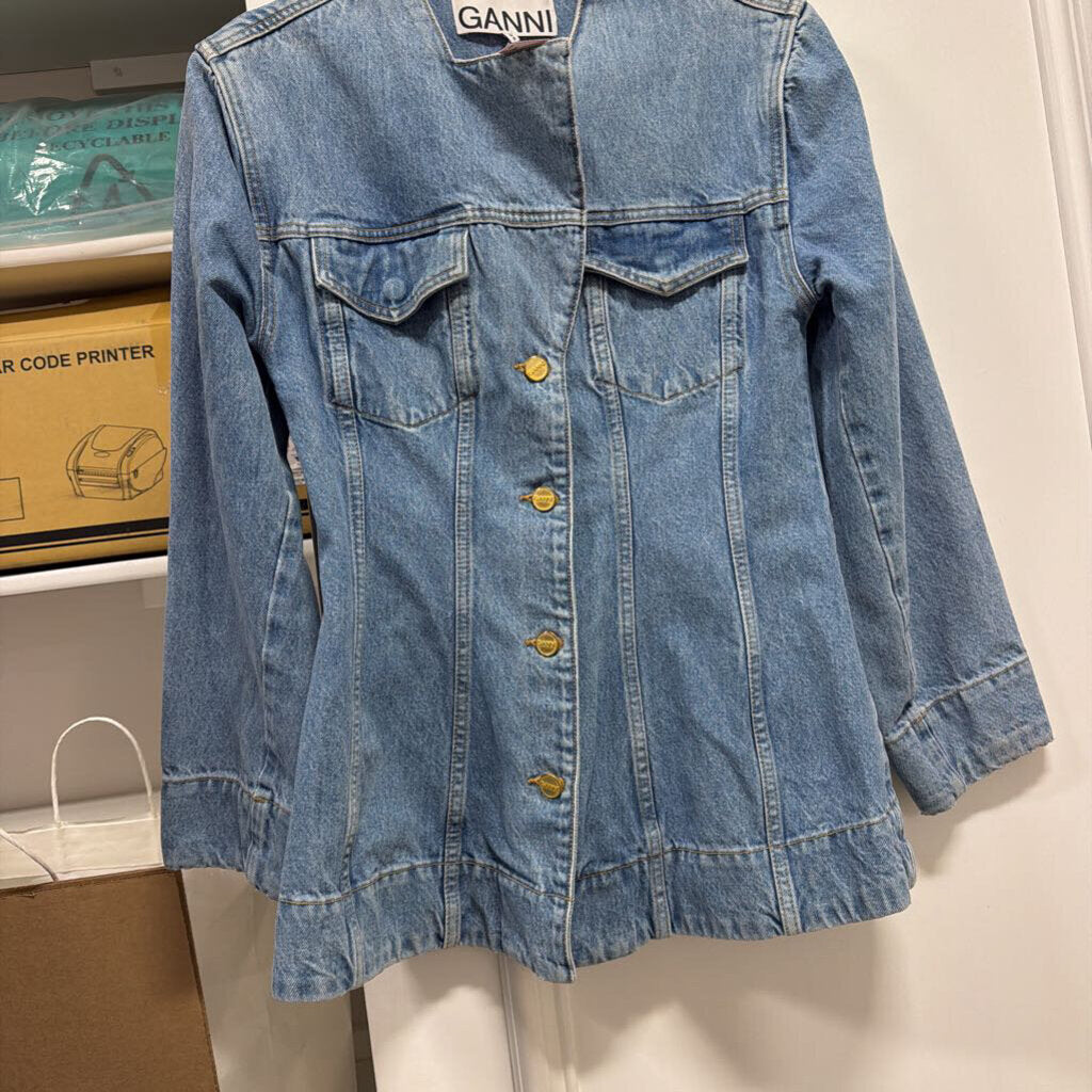 Blue Denim Gold Button Jacket