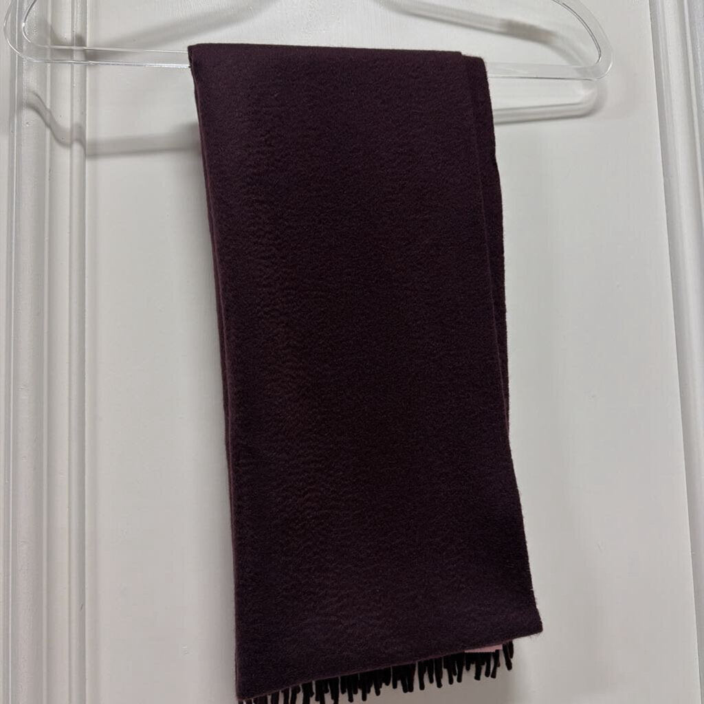 Maroon Fringe-Trim Cashmere Scarf
