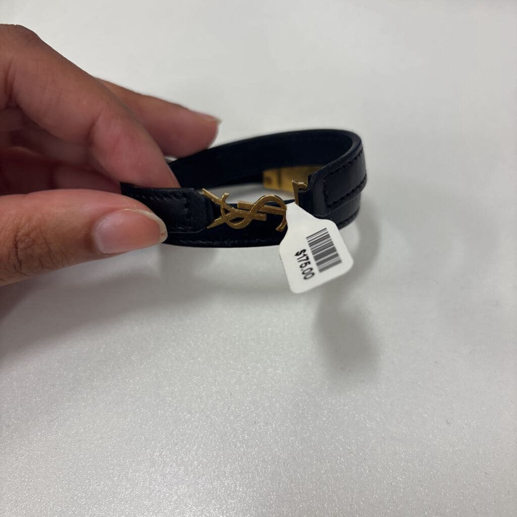 Black Opyum Double Wrap Leather Bracelet