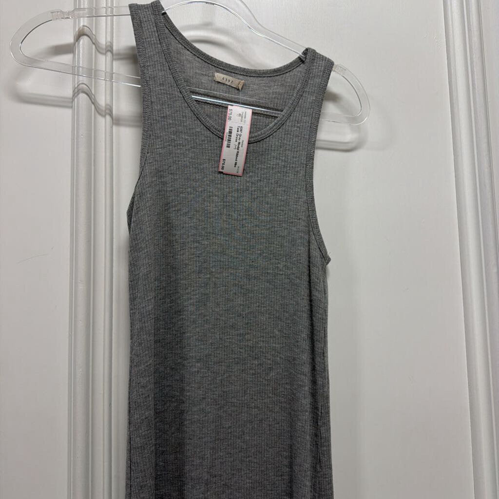 Gray Modal Ribbed Mini Tank Dress