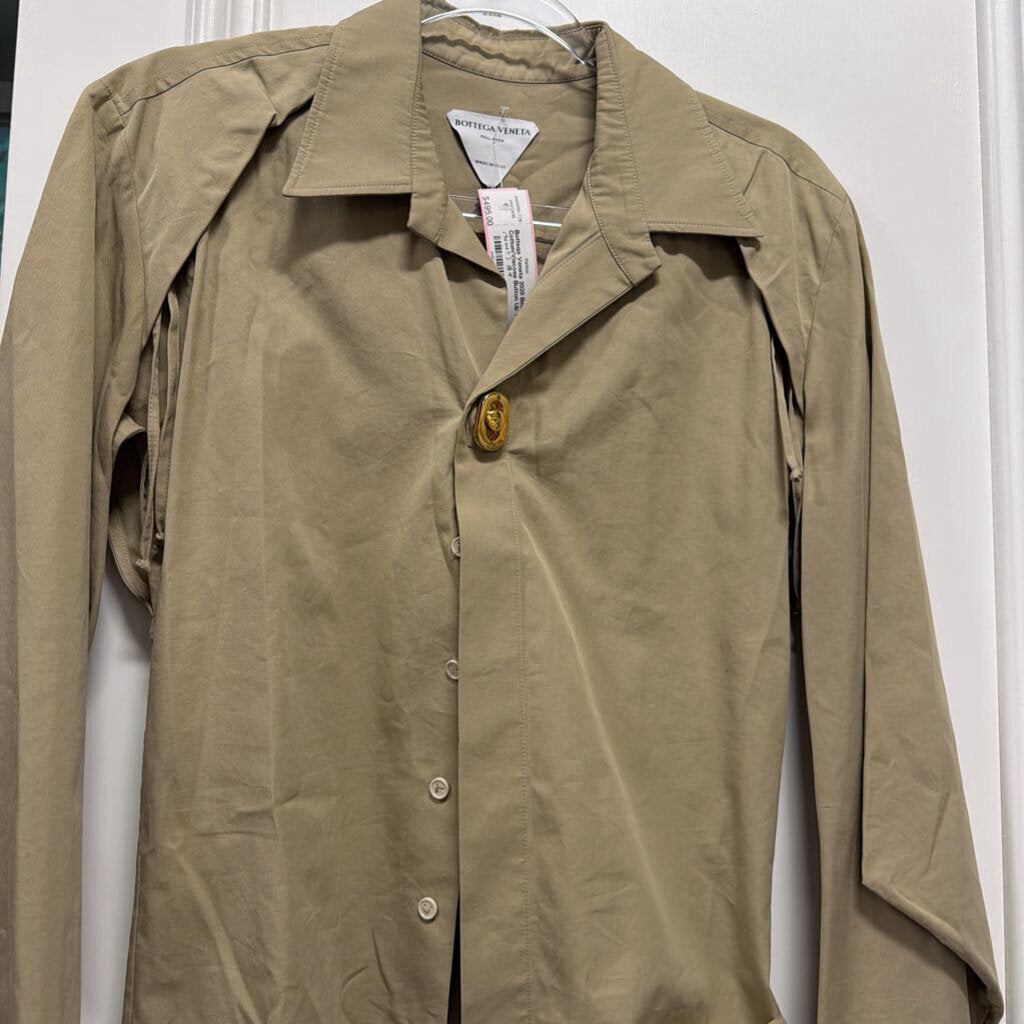 2020 Beige Cotton/Viscose Button Up Top (NWT)