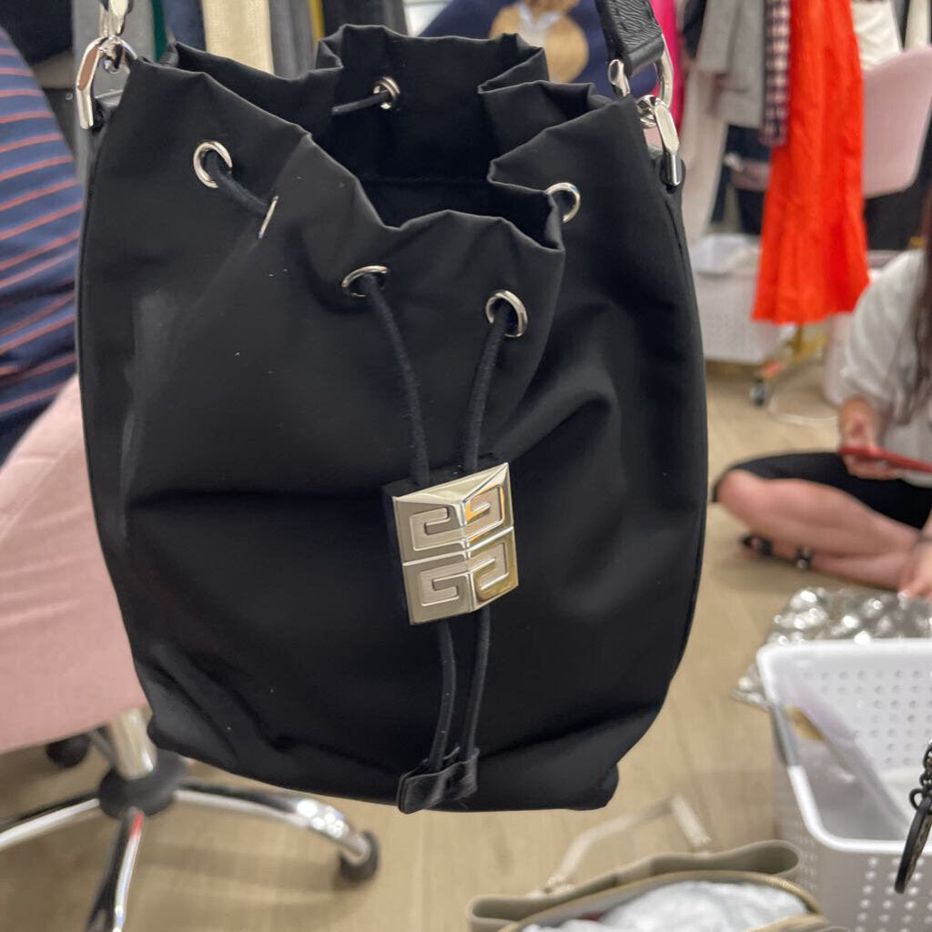Black Nylon Bucket Bag