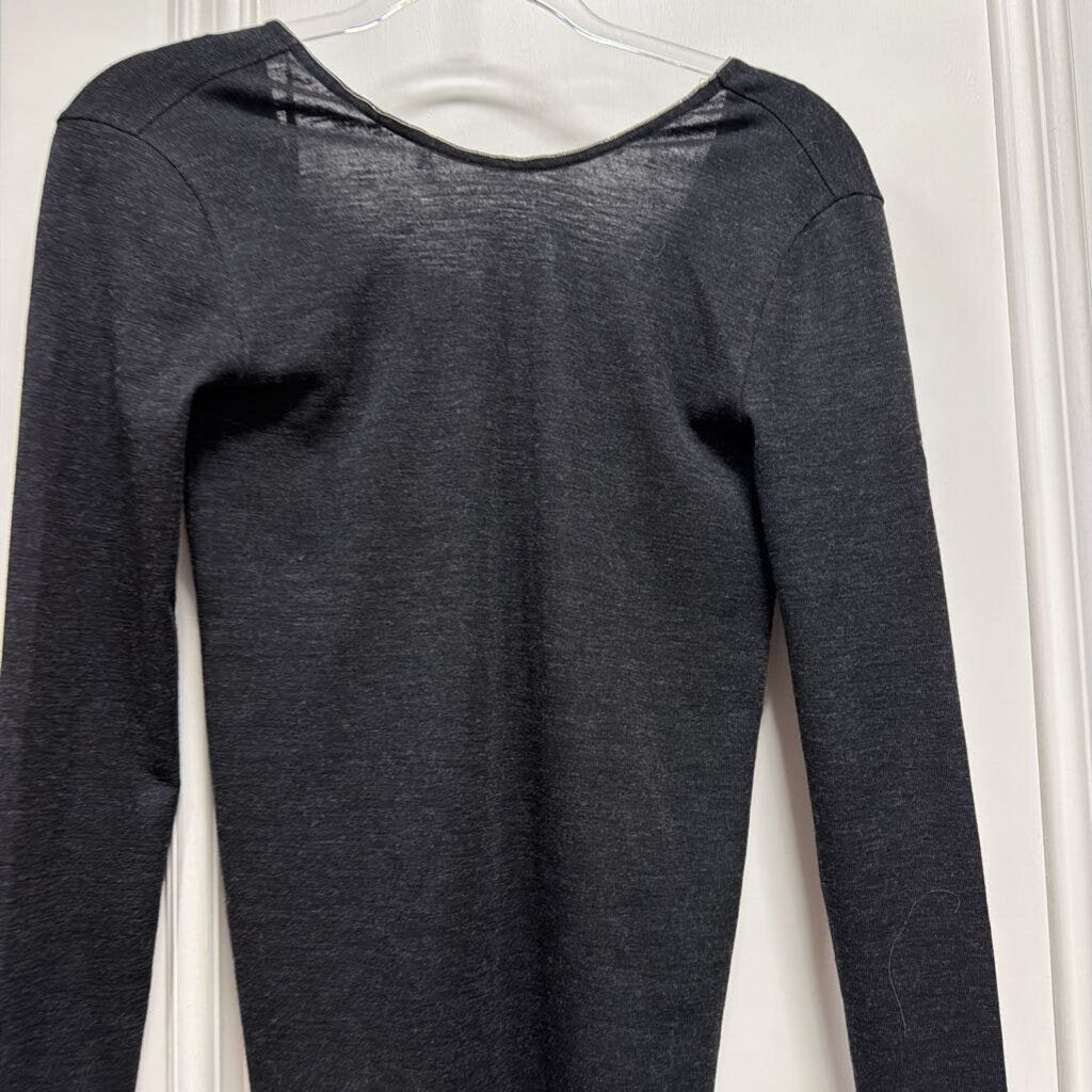 Grey Monili-Trim V-Back Top