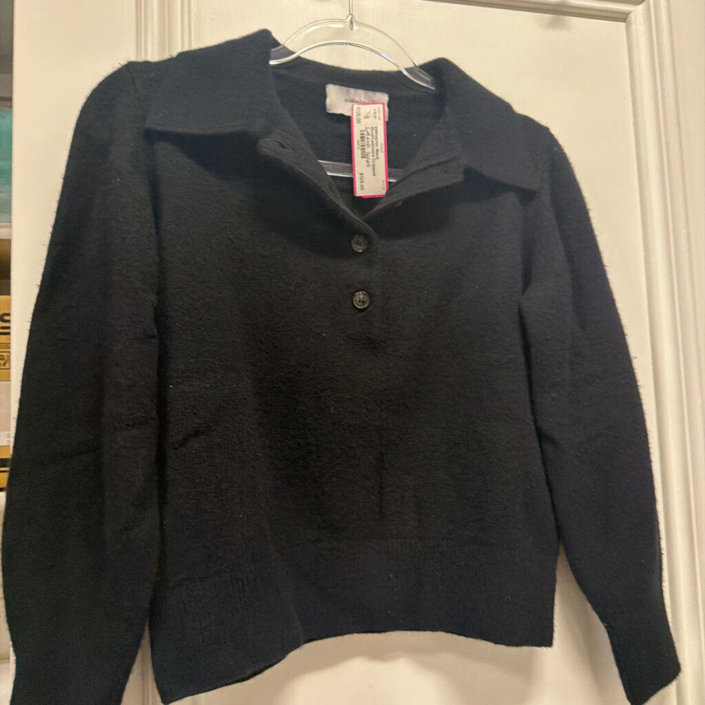 Black Wool/Cashmere Cropped Sweater