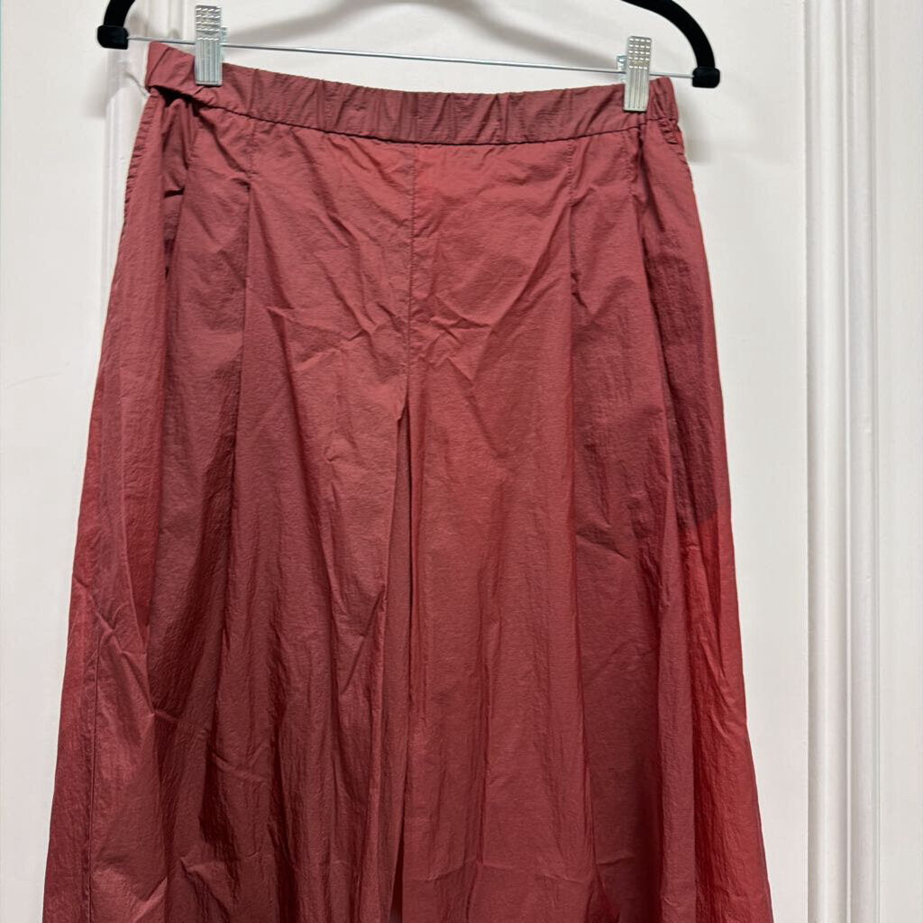 Red Technical Wide Leg Pants