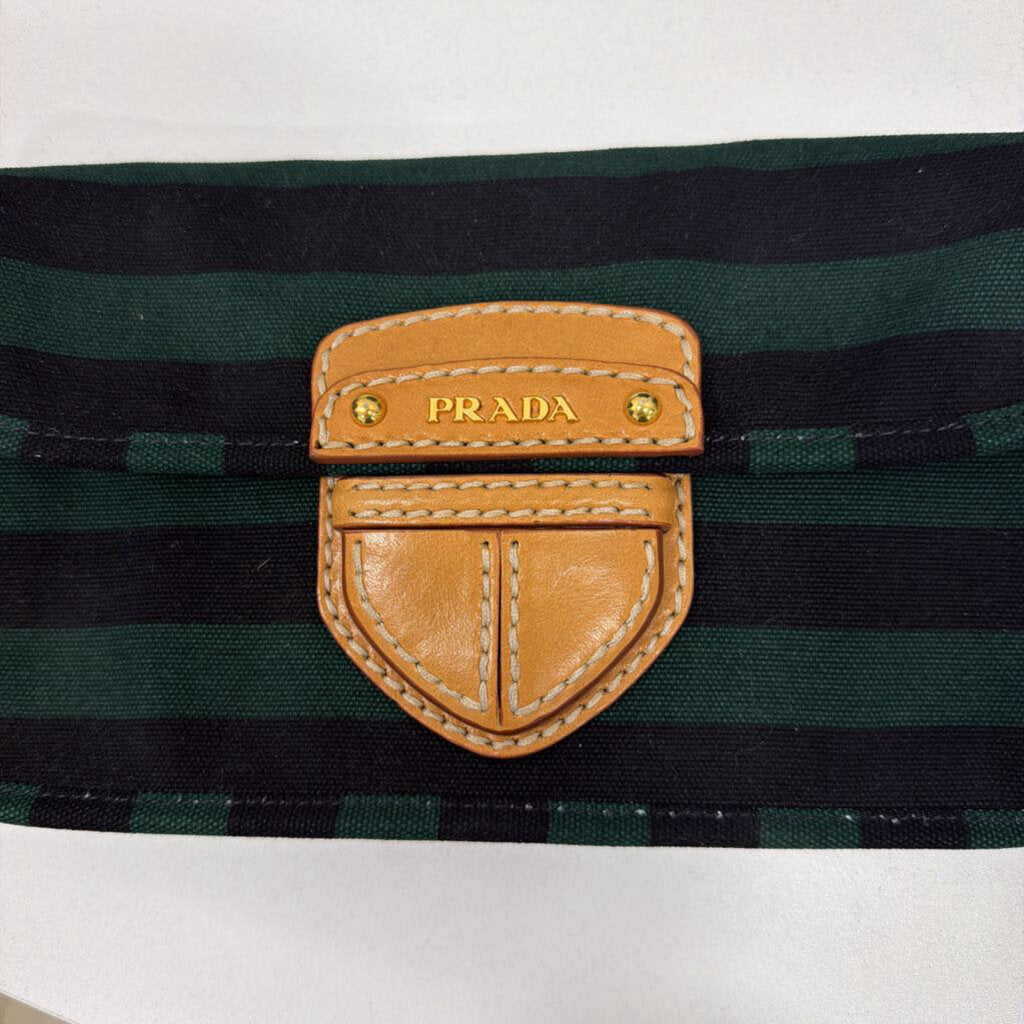 Green Plaid Canvas Canapa Clutch