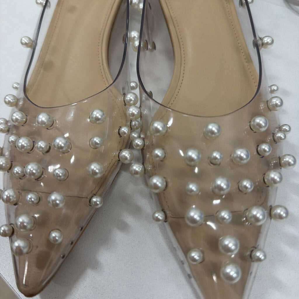 Cult Gaia Clear Plastic Pearl Shoe