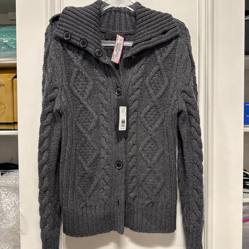 Grey Wool/Cashmere Cableknit Cardigan (NWT 1295)