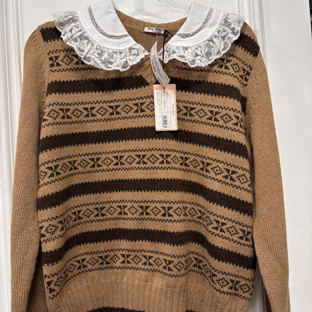 2019 Brown Camel/Cotton Knit Sweater (NWT)