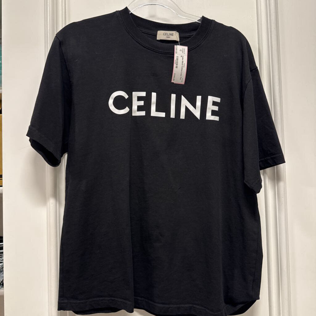 Black Cotton Logo Tee