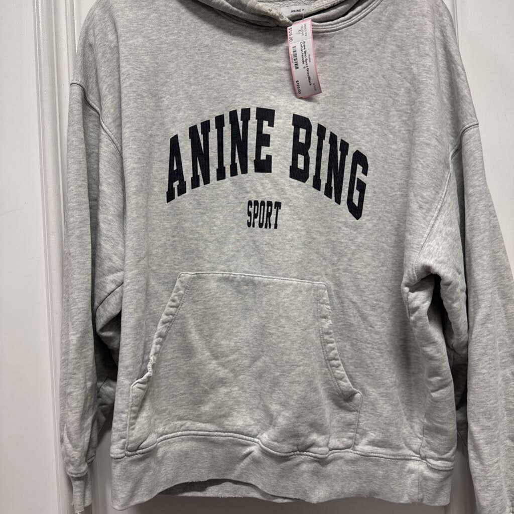 Gray/Black Cotton Hoodie