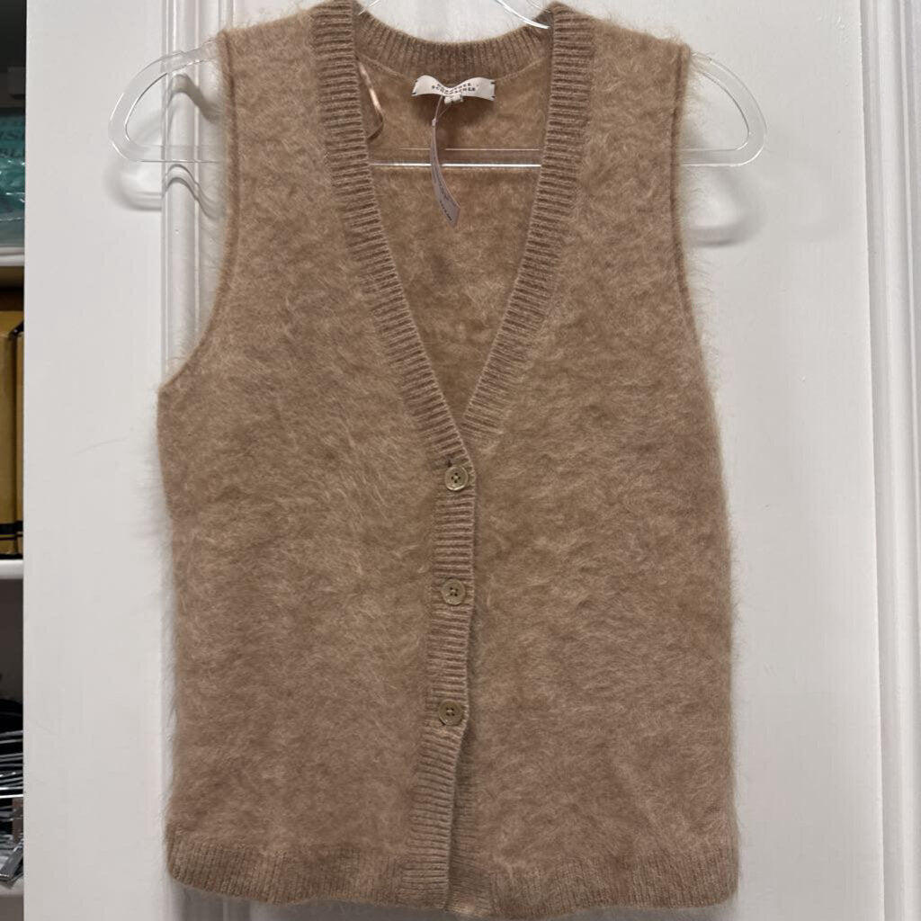 Beige Brushed Cashmere Vest