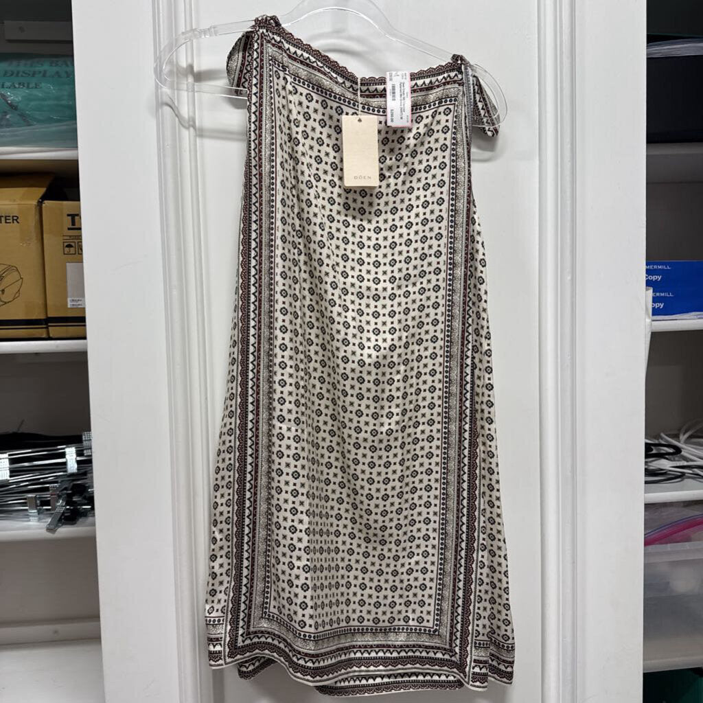 Cream Silk/Viscose Patterned Mini Dress (NWT)