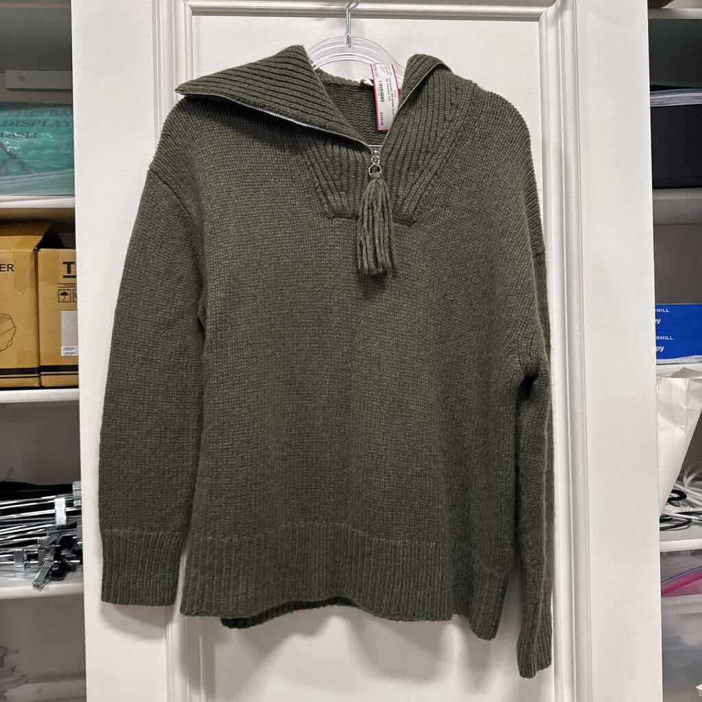 Green Quarter Zip Sweater