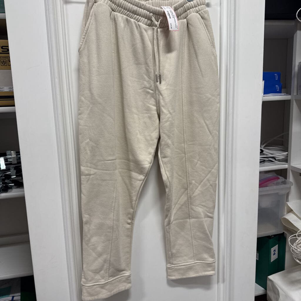 Beige Cotton Sweat Pants