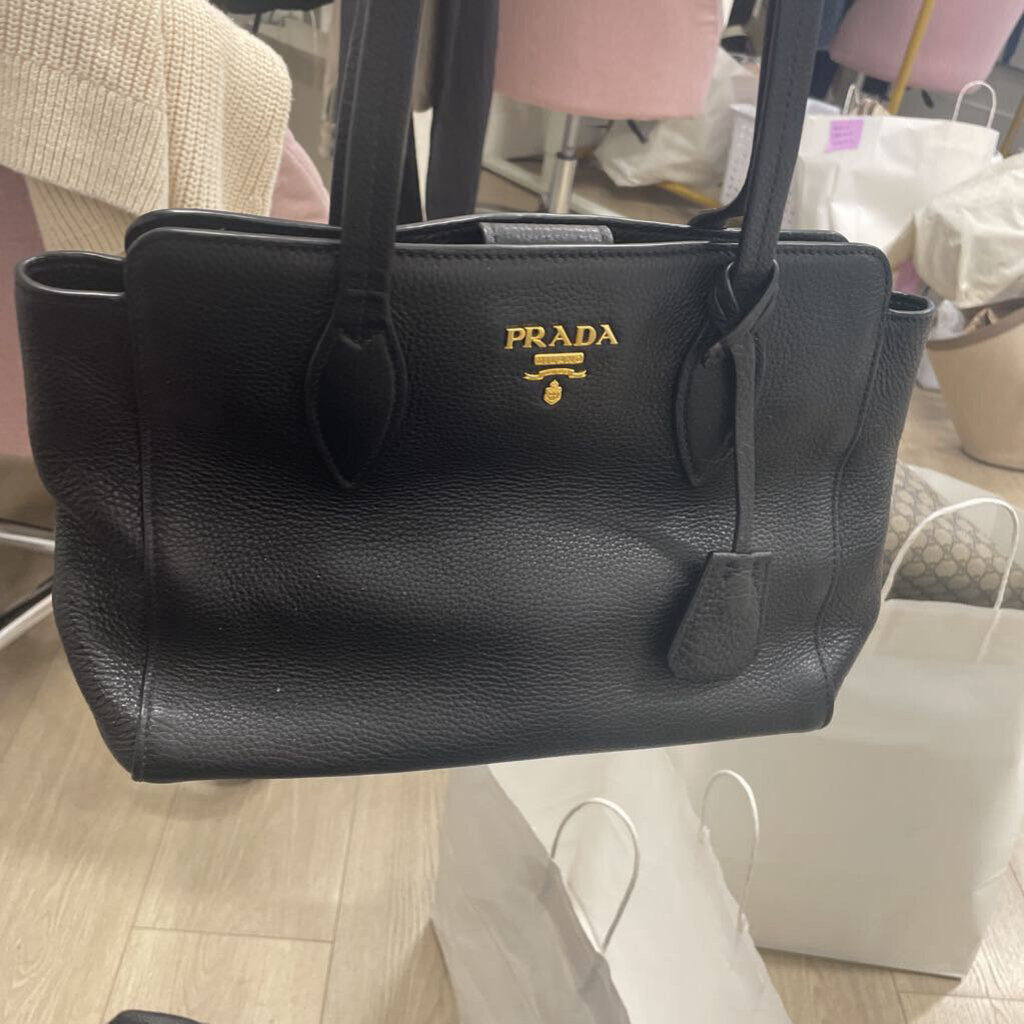 Black Pebbled Leather Tote