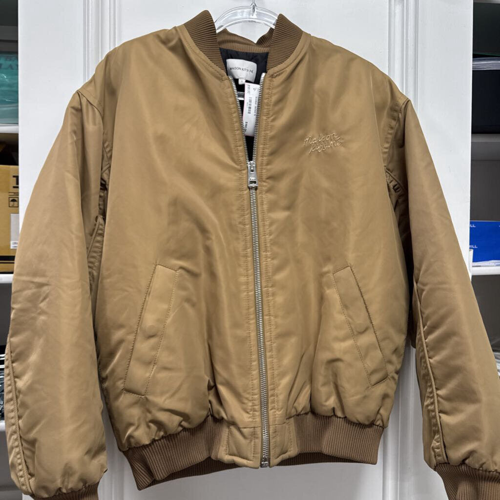Brown Poly Bomber Jacket