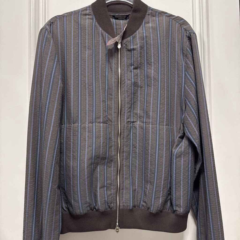 Brown/Blue Stripe Polyamide Bomber Jacket (est $2900)