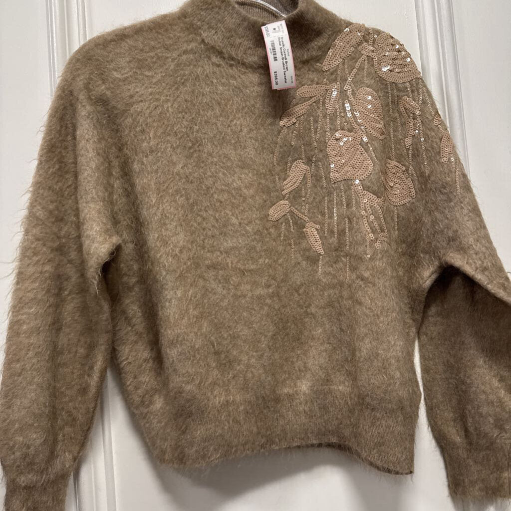 Brown Mohiar Sequin Brushed Sweater