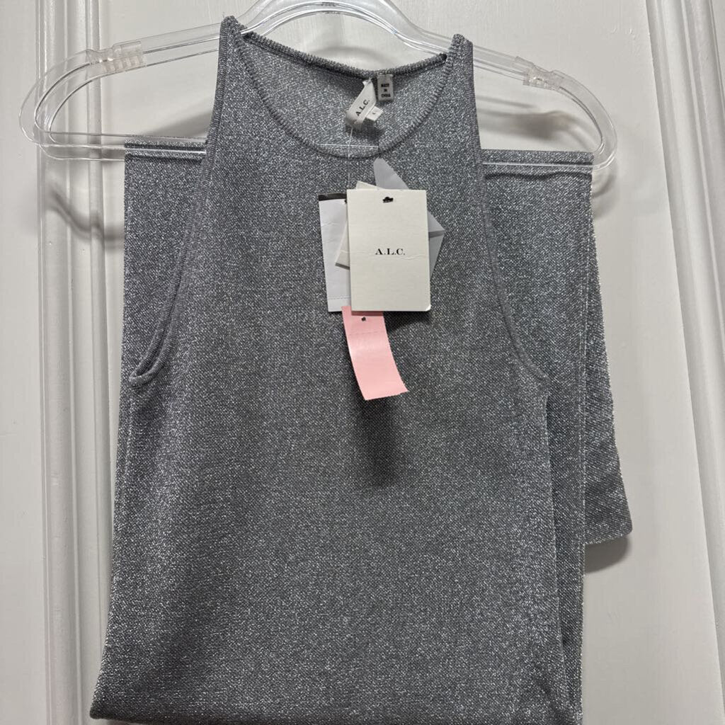 Silver Metallic Vicsoce Blend Sleeveless Dress (NWT) L