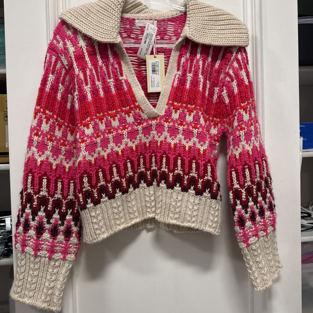 Pink/Red/Cream Polo Style Sweater (NWT 345)