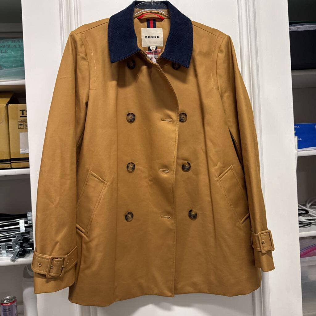 Camel/Navy Cotton Short Trench (NWT)