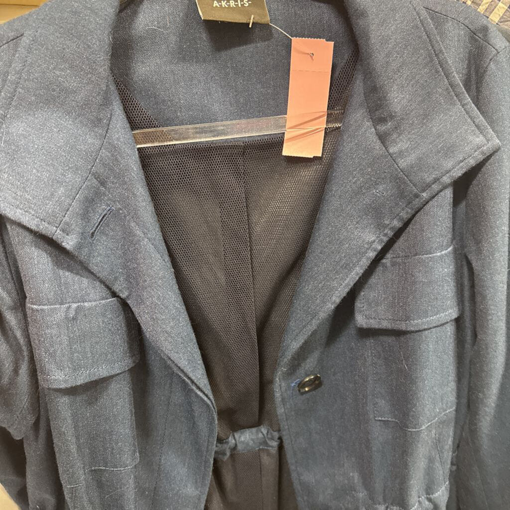 Blue Cashmere Drawstring Jacket