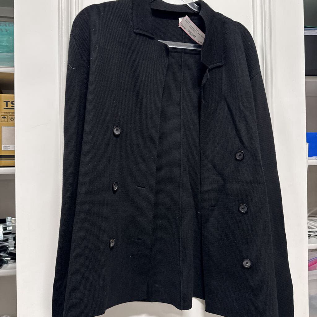 Black Wool Knitted Blazer