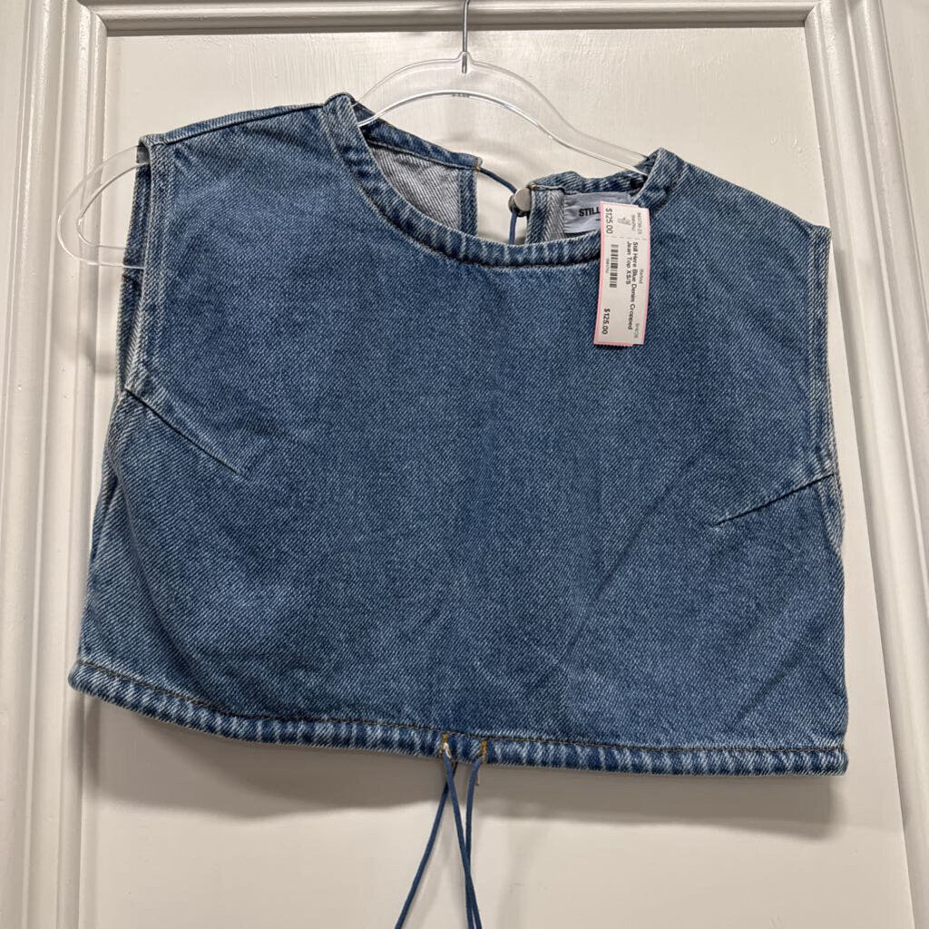 Blue Denim Cropped Jean Top
