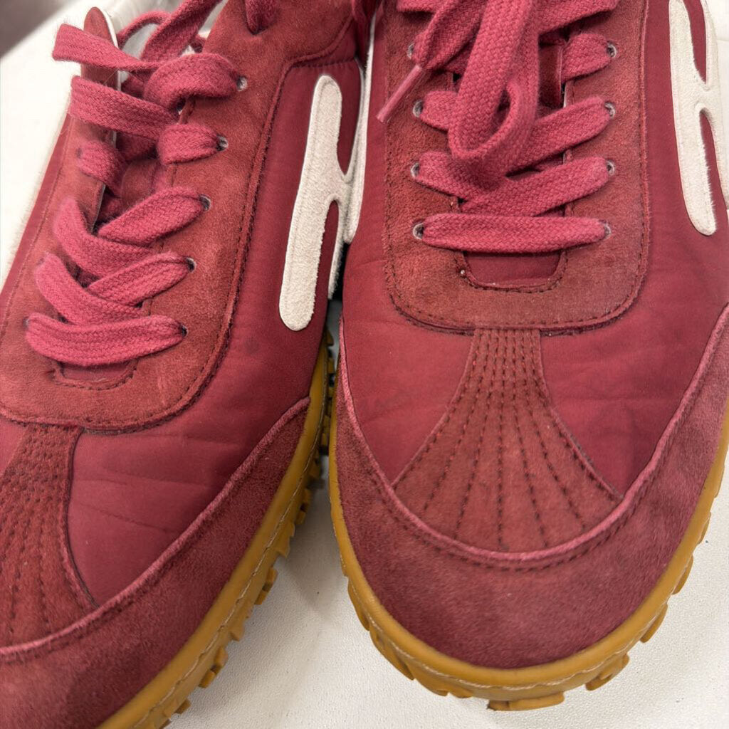 Hermes Burgundy Suede Sneakers