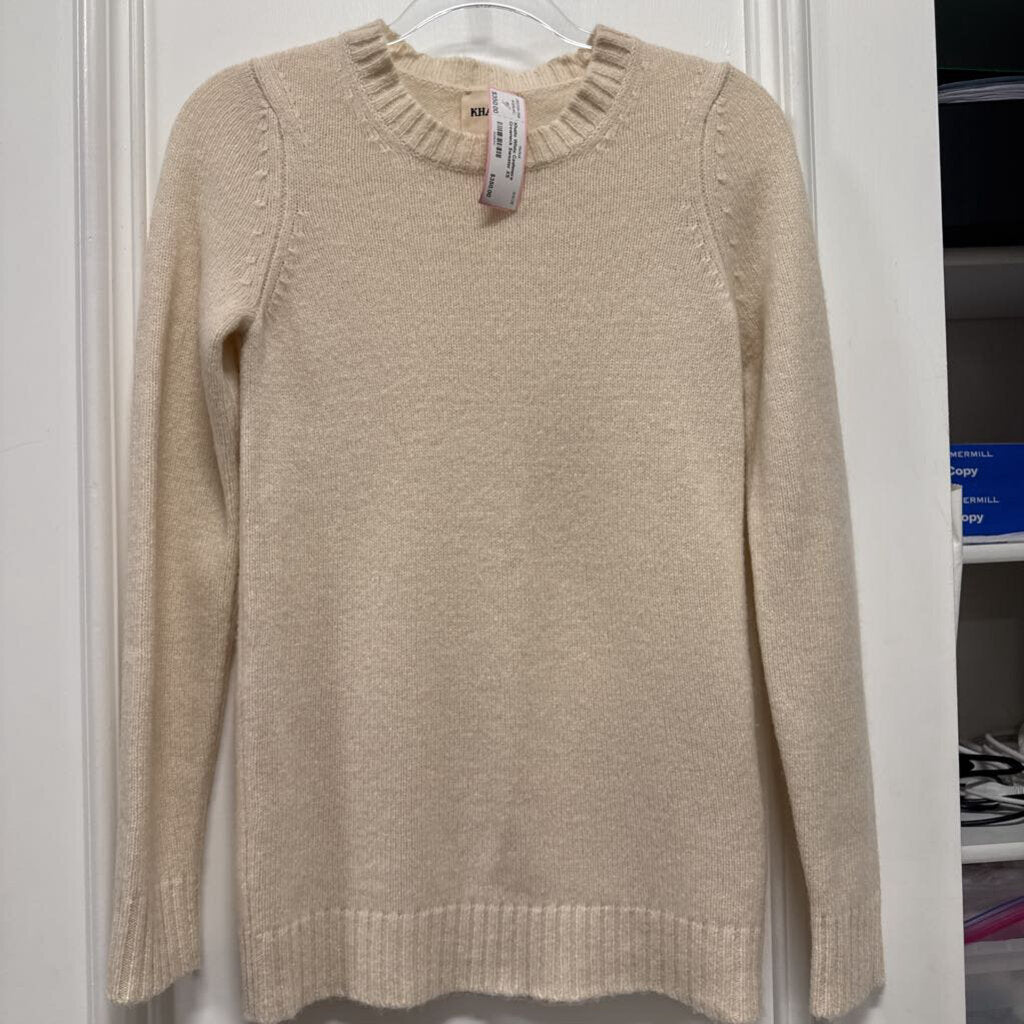 White Cashmere Crewneck Sweater
