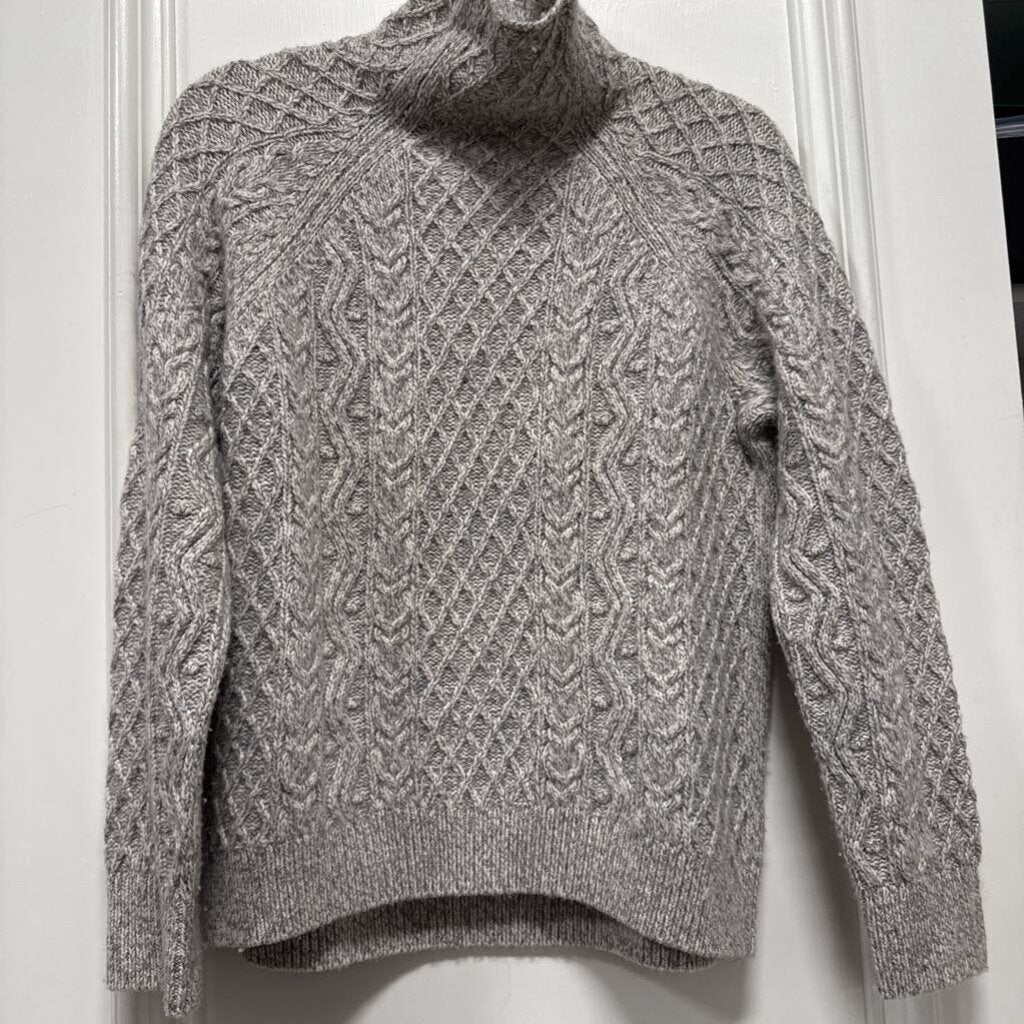 Grey Wool Turtleneck Sweater