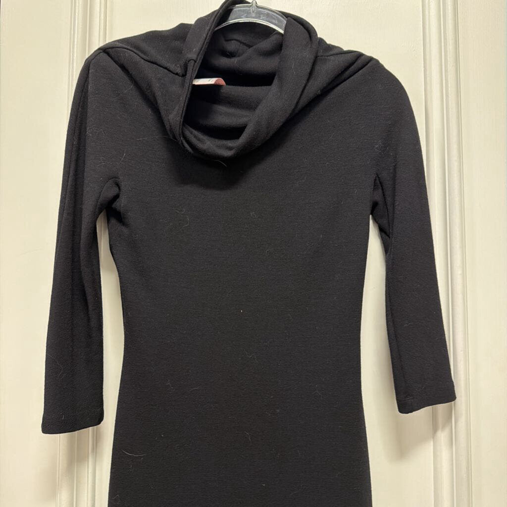 Black Wool Blend Knit Dress