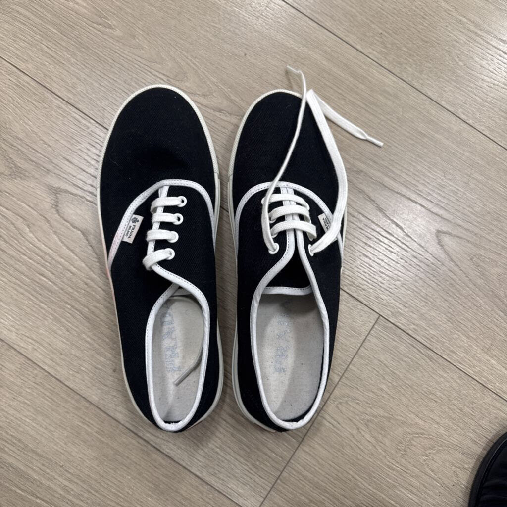 Prada Black Cotton Low Top Sneakers