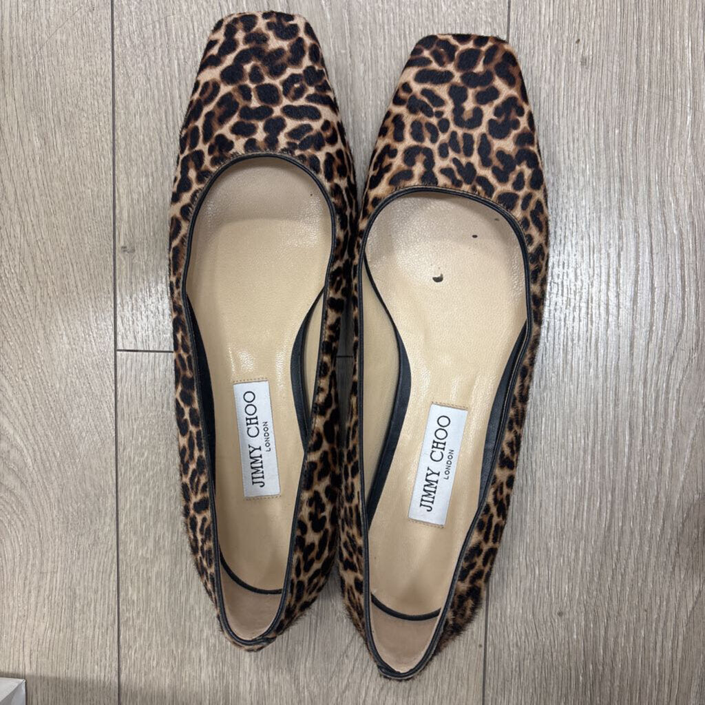 Jimmy Choo Leopard Print Ponyhair Ballet Flat