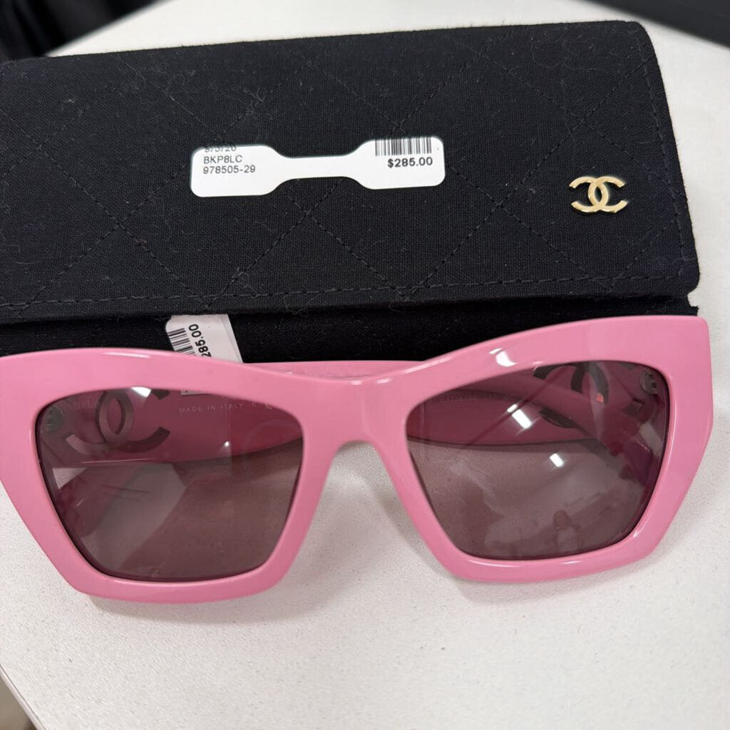 Pink Frame Sunglasses w/ case