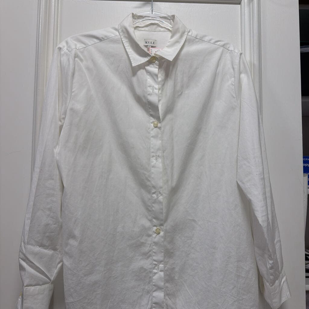 White Cotton Button Up Top