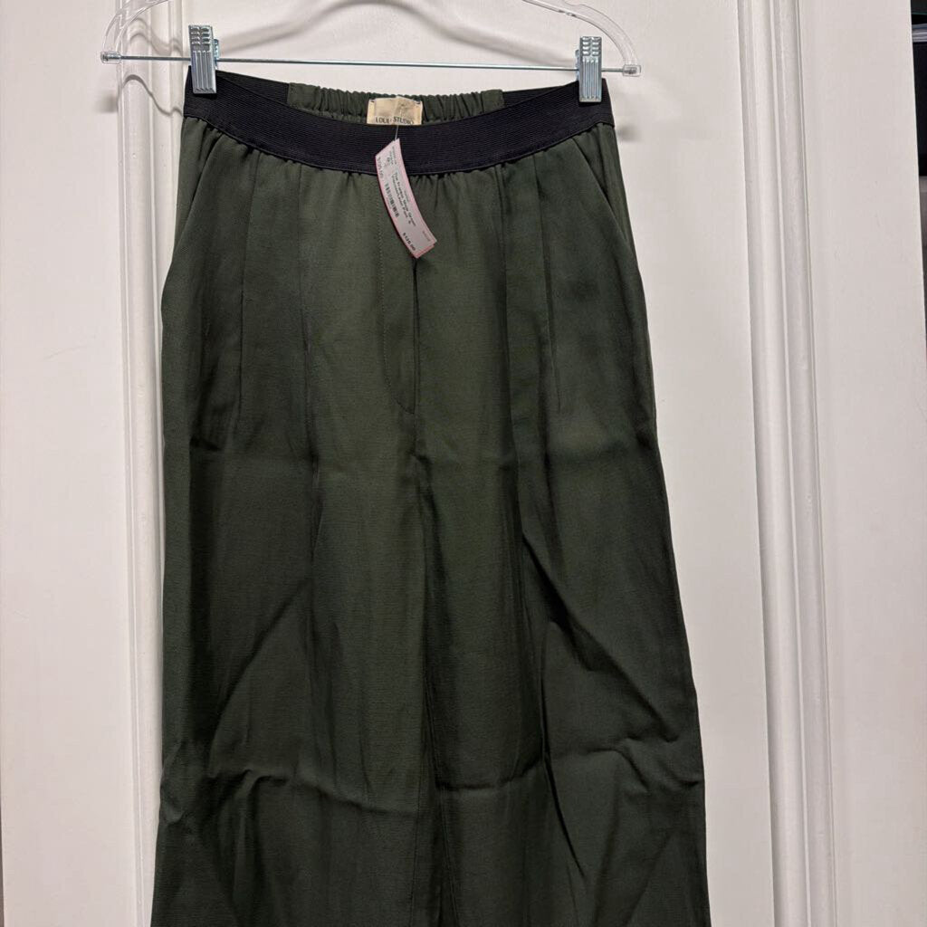 Green Viscose/Linen Pant