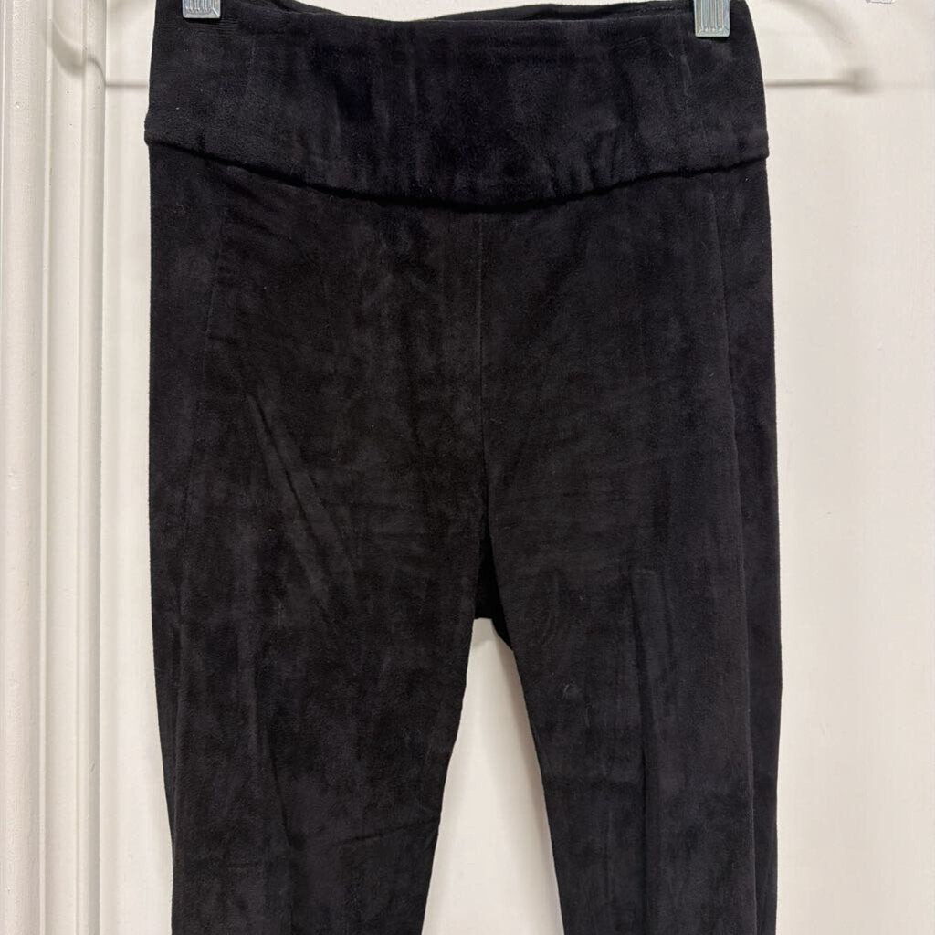 Black Suede Leather Pant