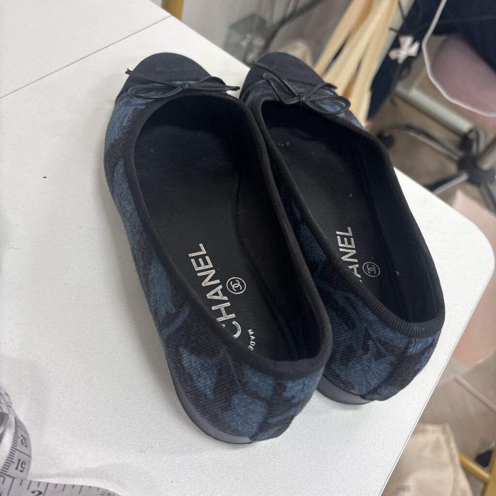 Black/Blue Denim Ballet Flat