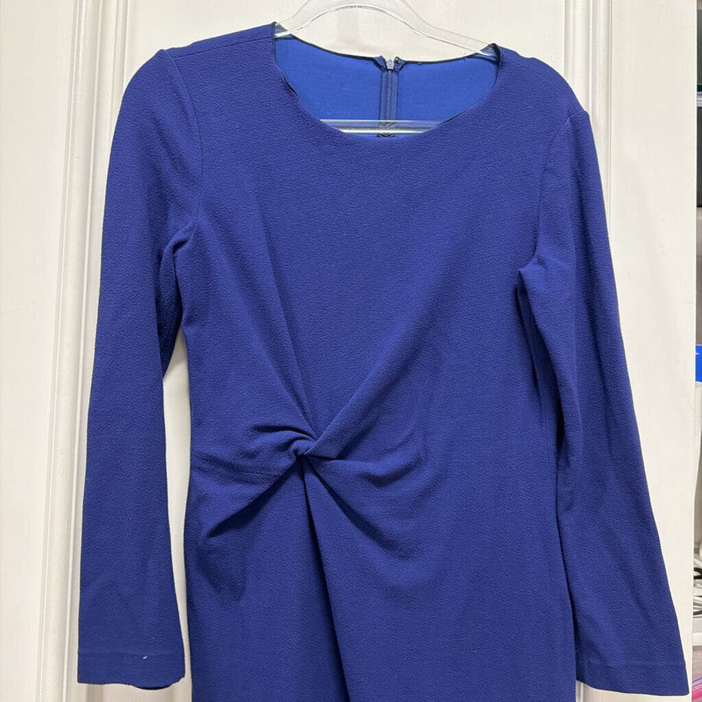 Blue Viscose Gathered Side Dress