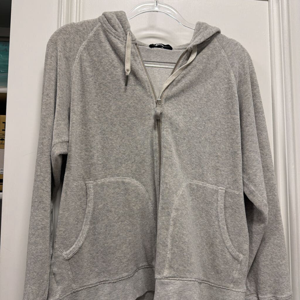 Grey Terry Cloth Zip Up Jacket